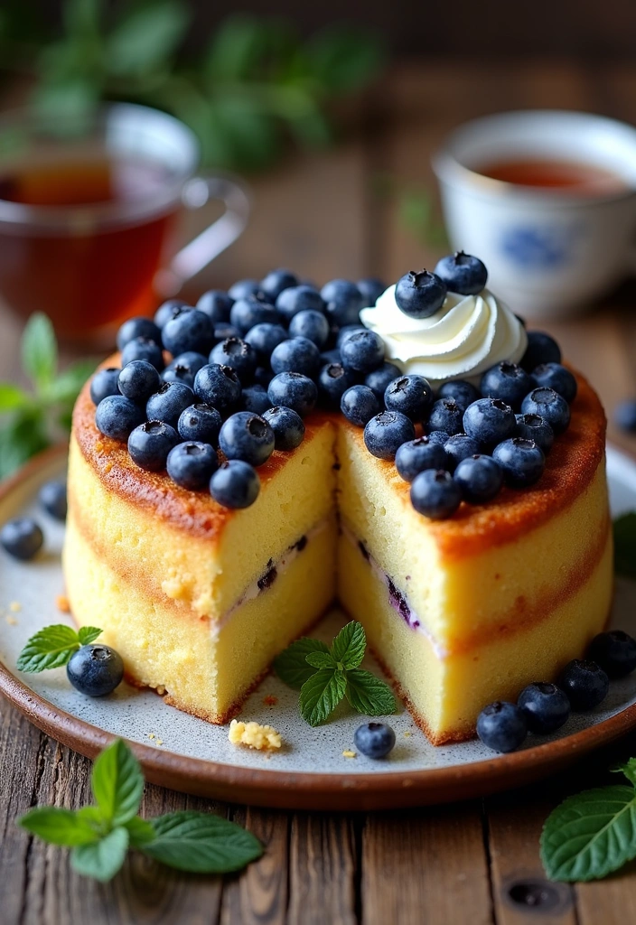 27 Fluffy Chinese Egg Cake Recipes That Will Make You Drool (Try #10 Tonight!) - 7. Blueberry Fluffy Egg Cake