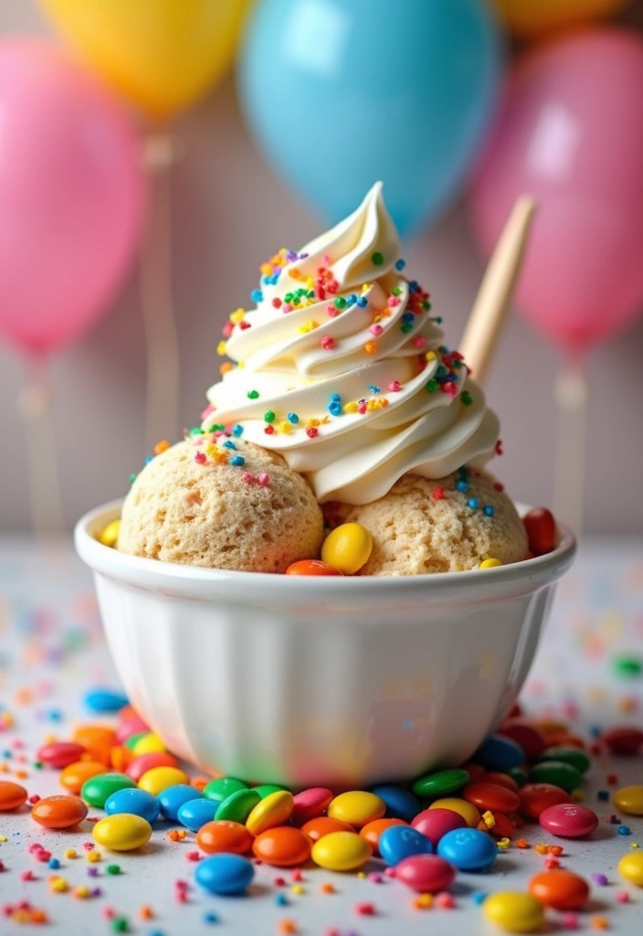 27 Irresistible Ninja Creami M&M Ice Cream Ideas That Will Blow Your Mind! - 15. Birthday Cake M&M Ice Cream