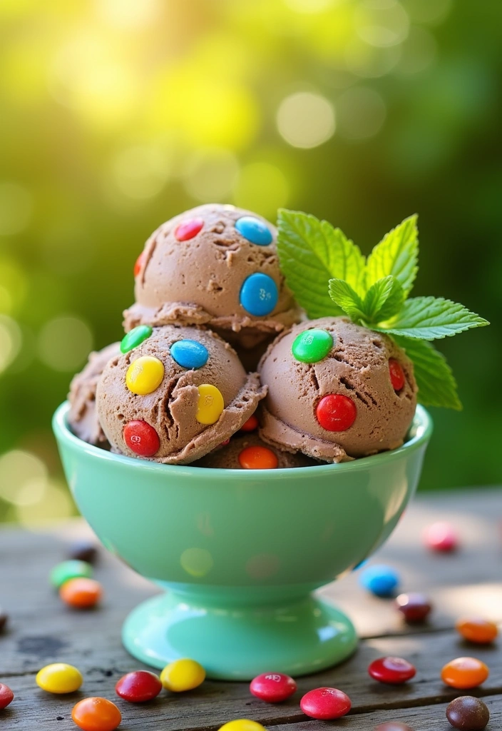 27 Irresistible Ninja Creami M&M Ice Cream Ideas That Will Blow Your Mind! - 3. Mint Chocolate M&M Surprise