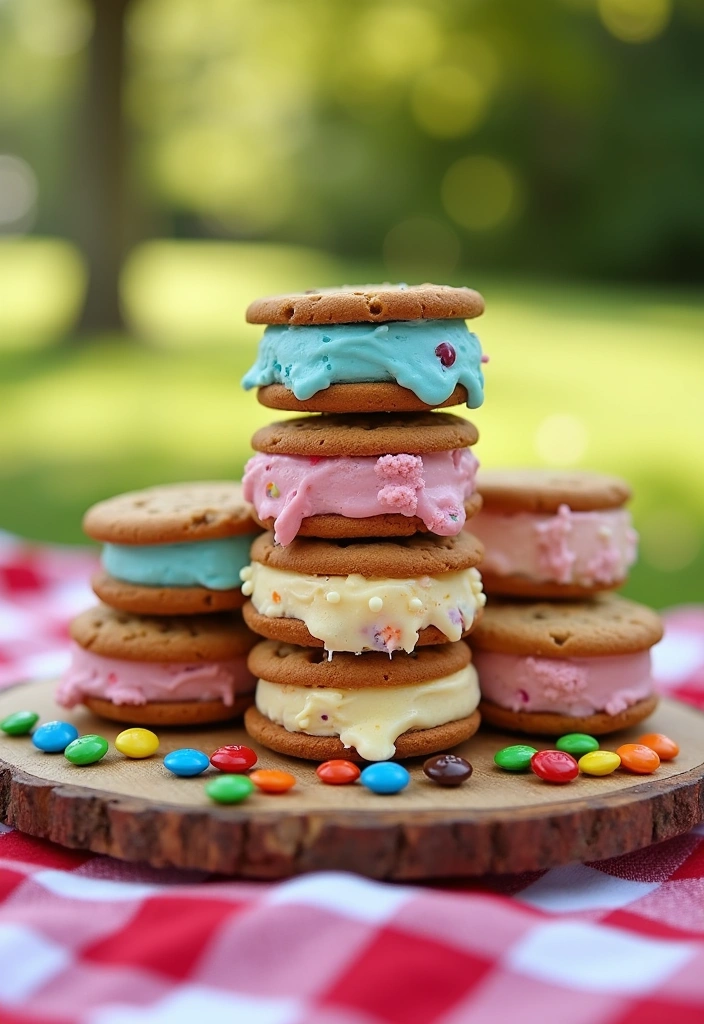 27 Irresistible Ninja Creami M&M Ice Cream Ideas That Will Blow Your Mind! - 6. Cookies and M&M's Ice Cream Sandwiches