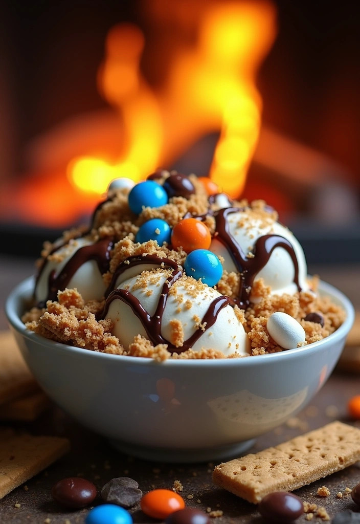 27 Irresistible Ninja Creami M&M Ice Cream Ideas That Will Blow Your Mind! - 7. S'mores M&M Ice Cream