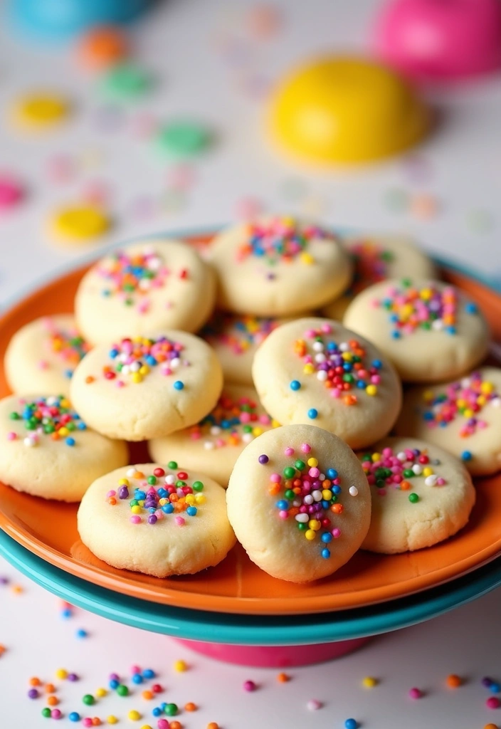 27 Irresistible Three Ingredient Mini Butter Cookies That Will Melt in Your Mouth! - 11. Sprinkled Mini Butter Cookies