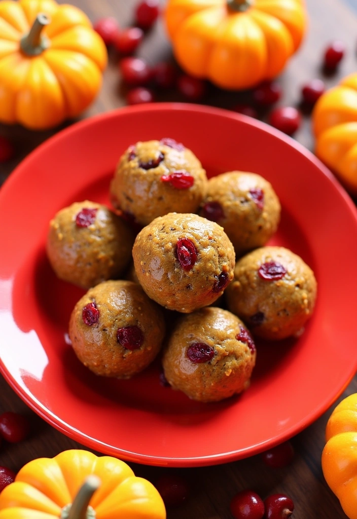 27 Pumpkin Protein Balls Ideas You Need to Try (Your Taste Buds Will Thank You!) - 15. Pumpkin Protein Balls with Cranberries