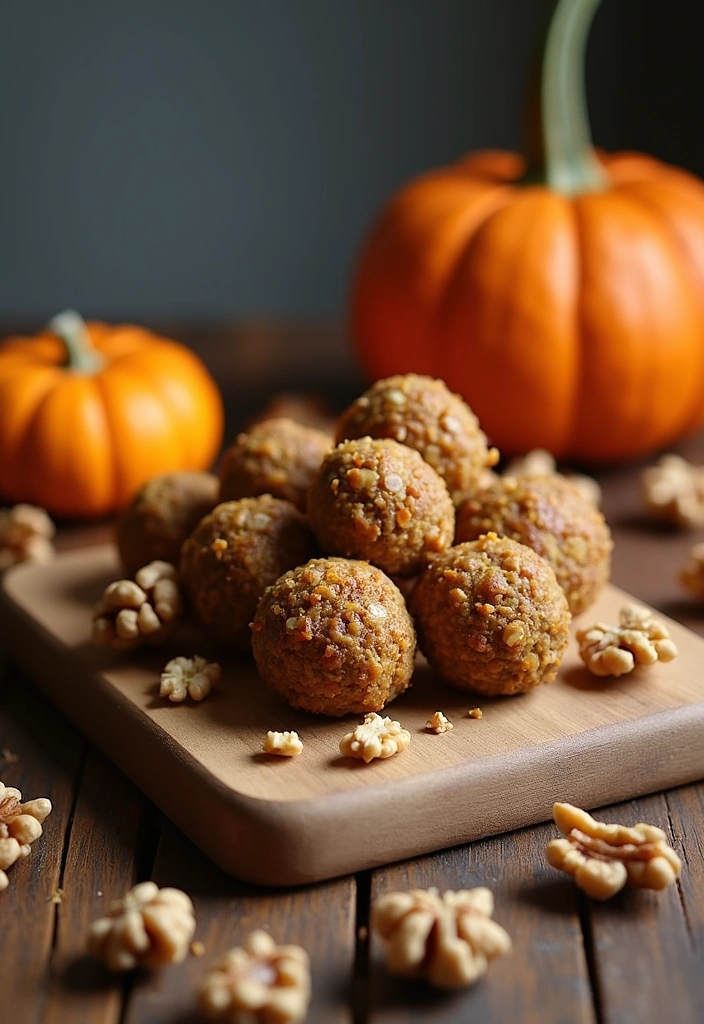 27 Pumpkin Protein Balls Ideas You Need to Try (Your Taste Buds Will Thank You!) - 16. Pumpkin Protein Balls with Walnuts