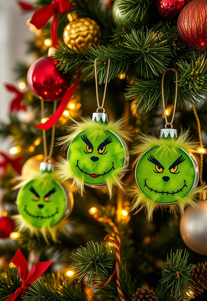 23 DIY Grinch Decorations That'll Make Your Holiday Season Merry and Bright! - 2. DIY Grinch Ornaments