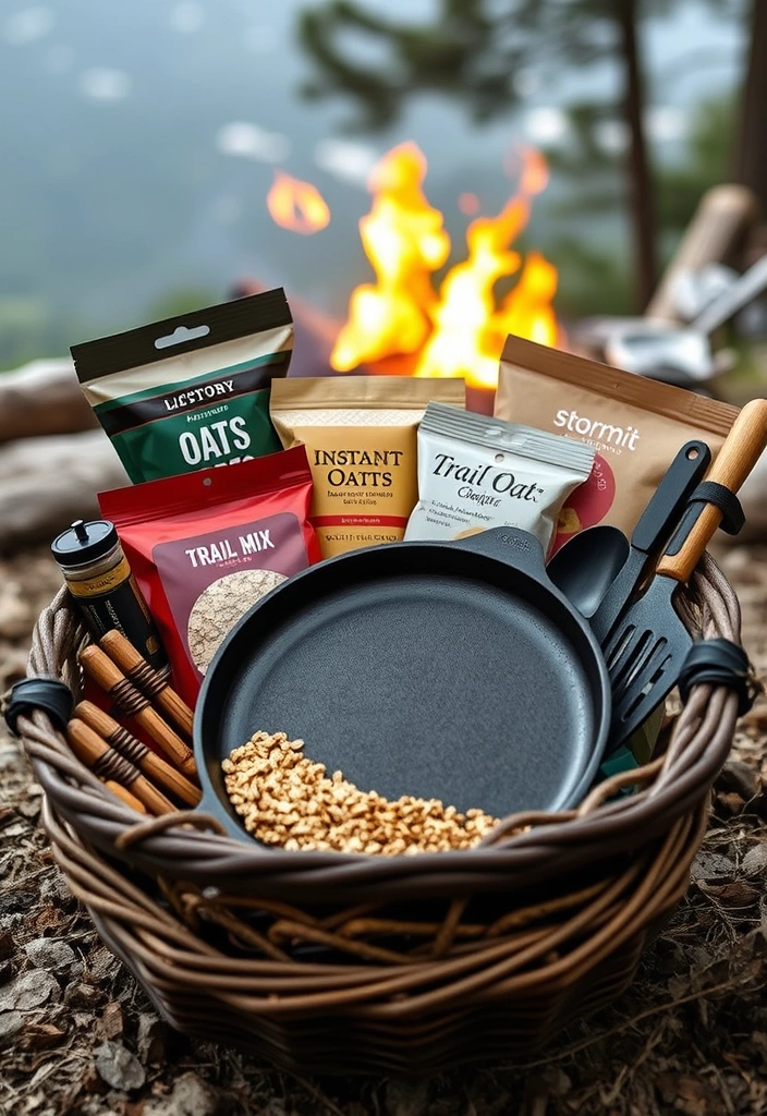 29 Cast Iron Skillet Gift Basket Ideas That'll Impress Every Cook! - 12. The Outdoor Adventure Basket