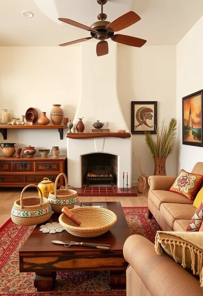 28 Stunning Southwestern Living Room Ideas That'll Make You Want to Redecorate! - 5. Incorporate Native American Art