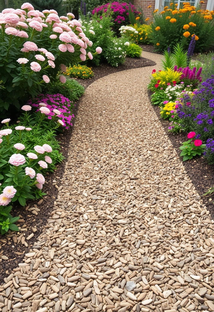 28 Cheap Walkway Ideas DIY That Will Transform Your Garden on a Budget! - 9. Wood Chip Walkway