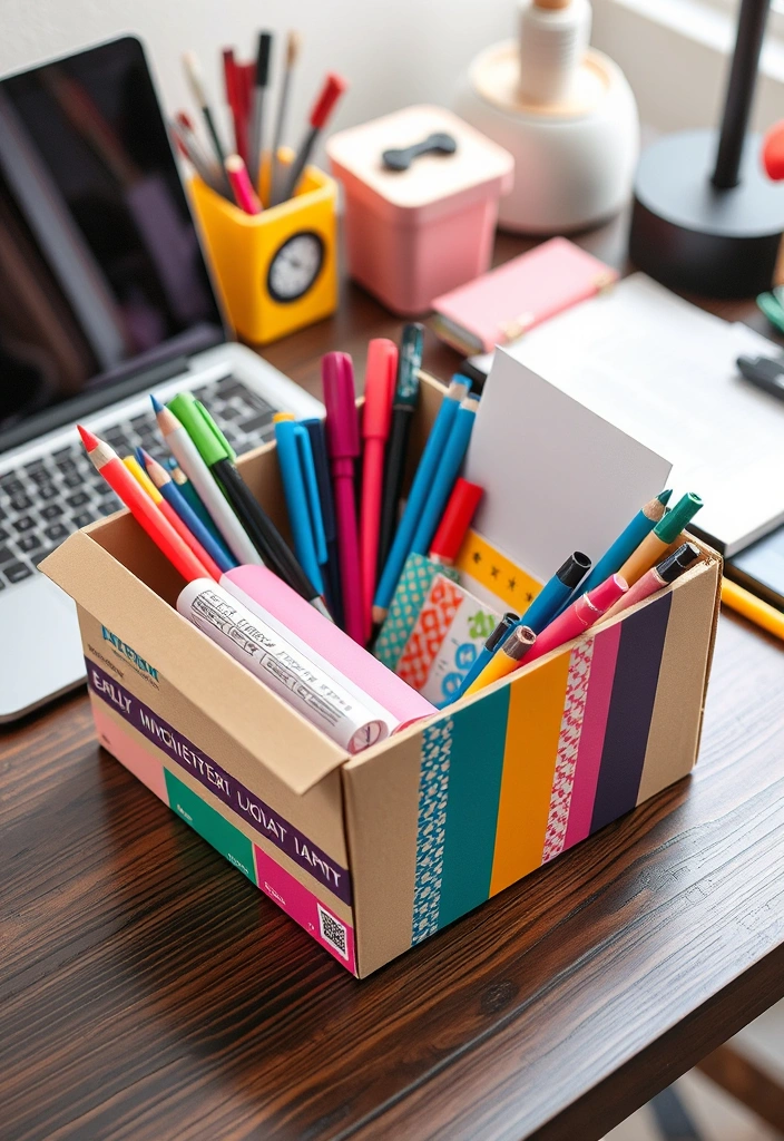 24 Easy Fathers Day Crafts for Kids That'll Make Him Smile! - 14. DIY Desk Organizer