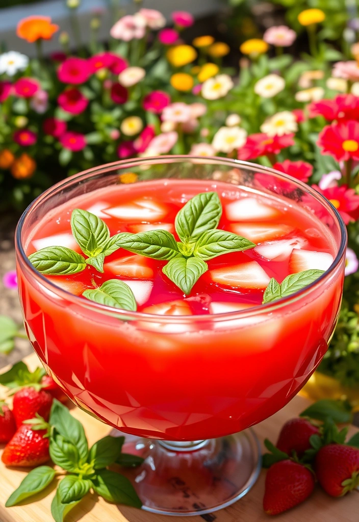 23 Mind-Blowing Punch Recipes That Will Make Your Next Party Legendary! - 13. Strawberry Basil Punch