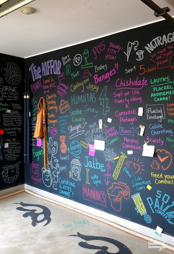 27 Budget Garage Man Cave Ideas That Will Transform Your Space on a Dime! - 15. Chalkboard Wall