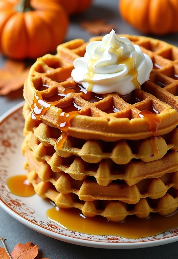 21 Easy 5-Ingredient Pumpkin Pie Recipes That Will Wow Your Guests! - 17. Pumpkin Pie Waffles