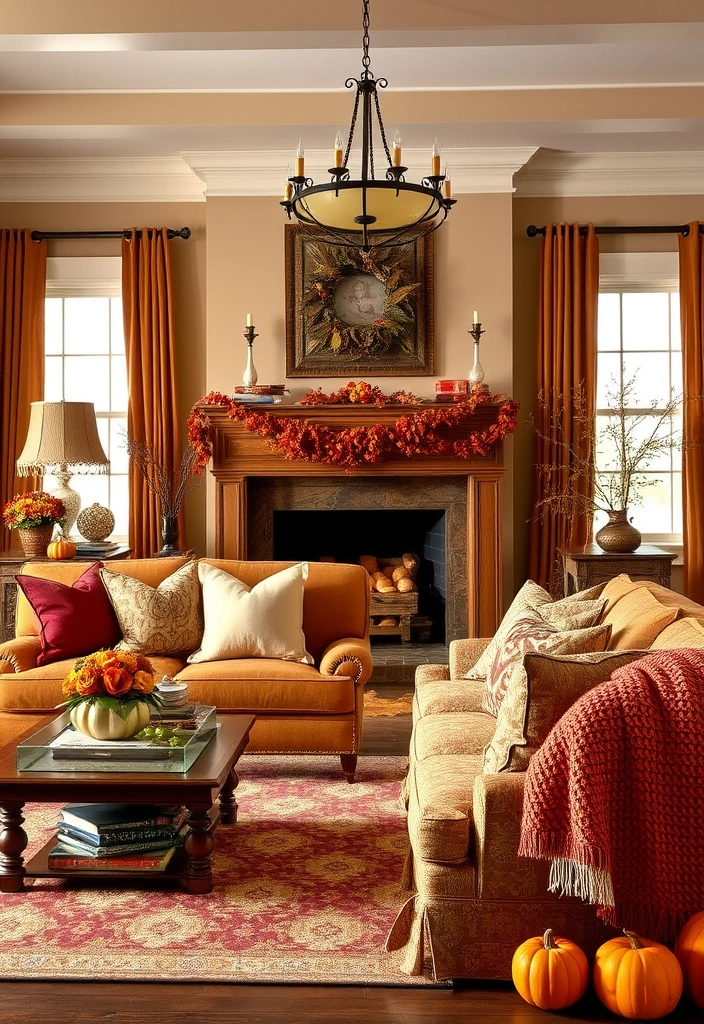 26 Stunning Colonial Living Room Inspirations That Will Transform Your Space! - 15. Seasonal Decor Touches