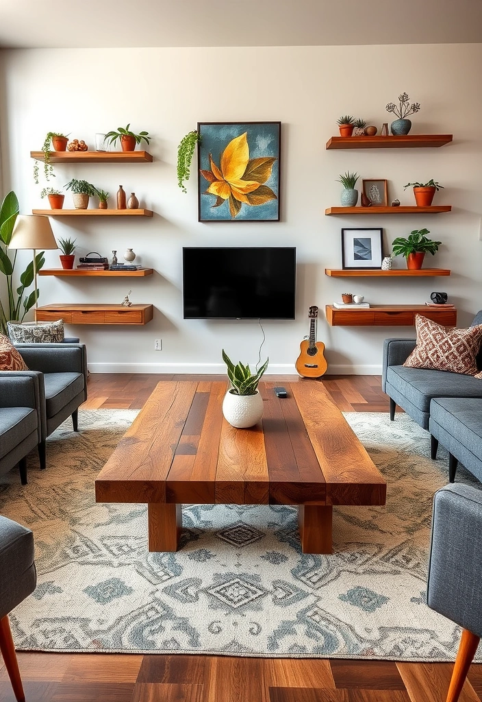 23 Earthy Modern Living Room Ideas That'll Make You Feel Right at Home! - 3. Natural Wood Accents