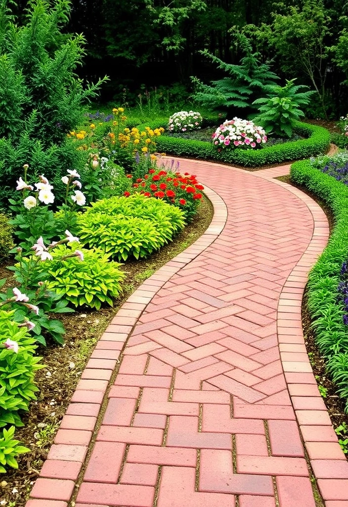 28 Cheap Walkway Ideas DIY That Will Transform Your Garden on a Budget! - 5. Brick Paver Walkway