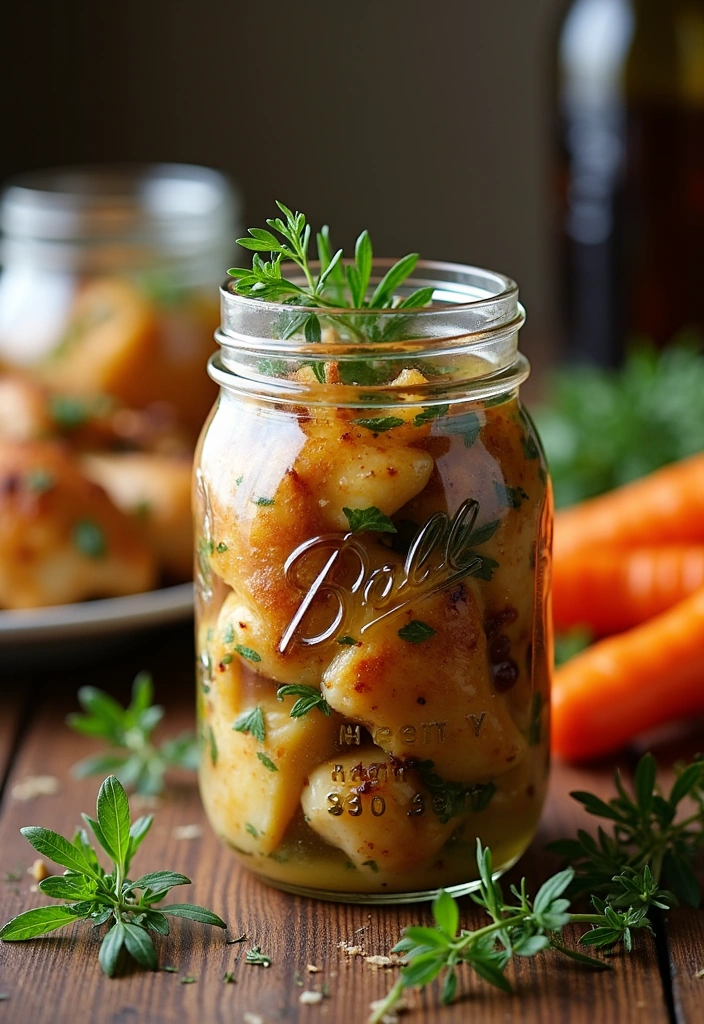 23 Mason Jar Meal Prep Ideas That’ll Simplify Your Week and Wow Your Taste Buds! - 13. Garlic Herb Roasted Chicken