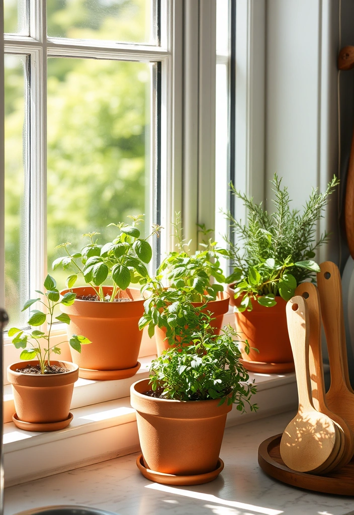 25 Farmhouse Kitchen Ideas to Add Rustic Charm in Modern Spaces - 14. Herb Garden