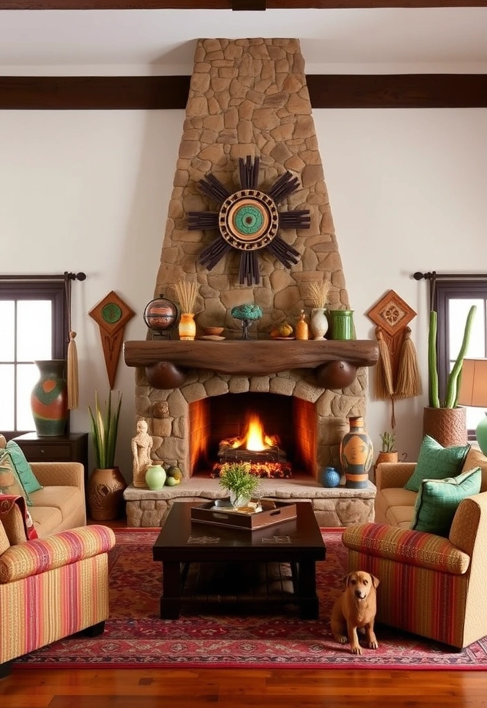 28 Stunning Southwestern Living Room Ideas That'll Make You Want to Redecorate! - 11. Cozy Fireplaces