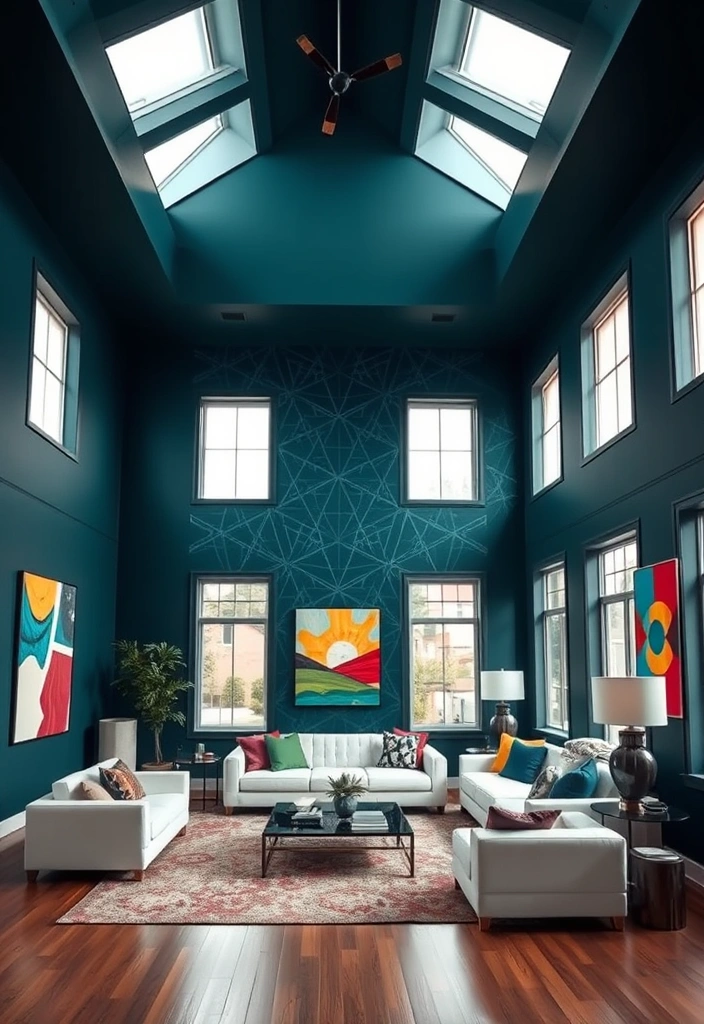 26 High Ceiling Living Room Ideas That'll Leave You Breathless (You Won't Believe #18!) - 4. Use Bold Paint Colors