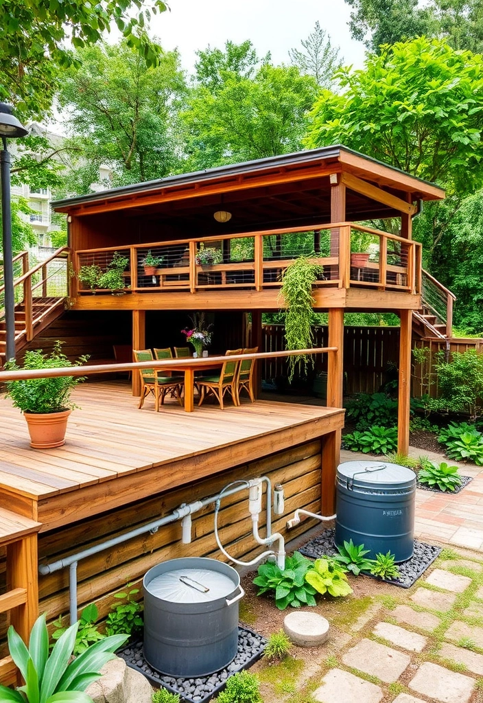 20 Two-Level Deck Ideas That Will Transform Your Backyard Into a Dream Retreat! - 10. Eco-Friendly Retreat