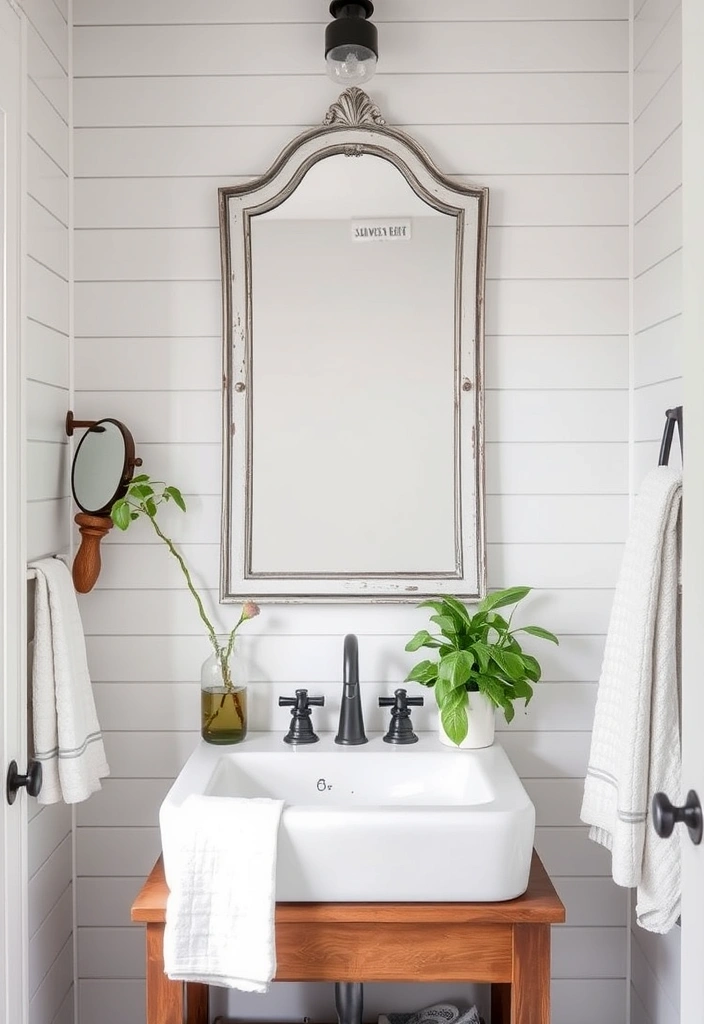 28 Stunning Farmhouse Shiplap Wall Ideas That Will Transform Your Space! - 4. Farmhouse Bathroom Retreat