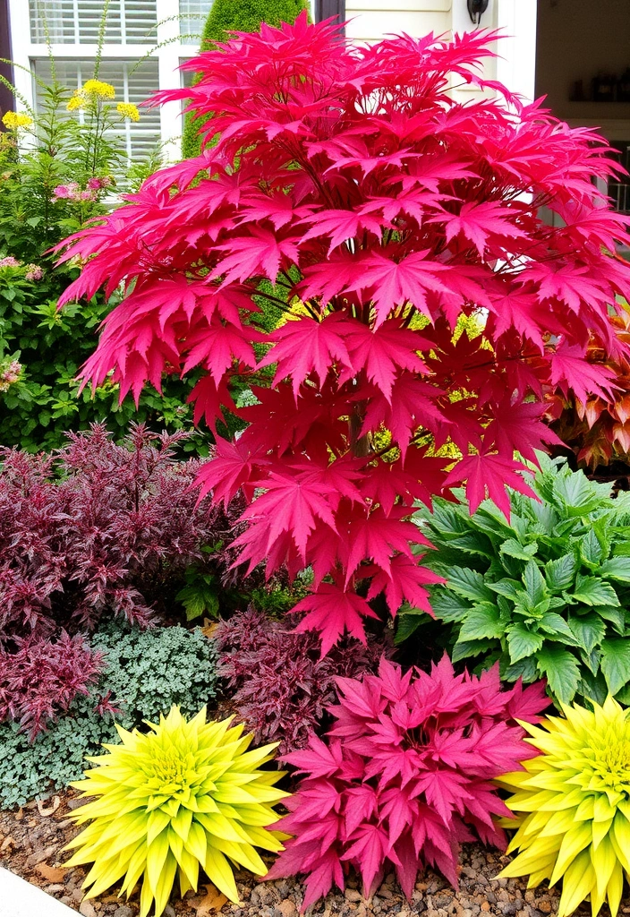 27 Stunning Front Yard Landscaping Ideas That'll Transform Your Home Into a Neighborhood Showstopper! - 10. Colorful Foliage