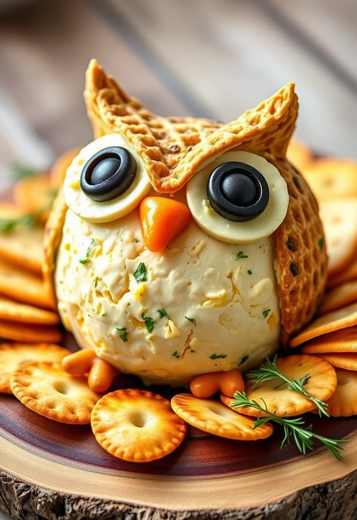 25 Irresistibly Shaped Cheese Balls Ideas That Will Wow Your Guests! - 1. Adorable Owl Cheese Ball