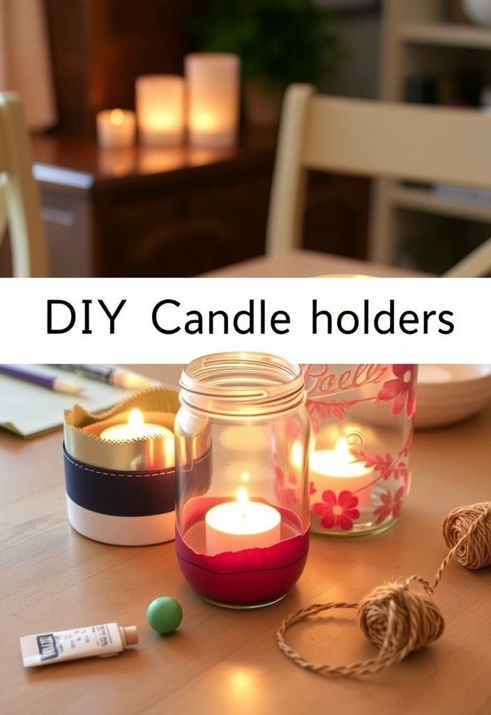 24 Easy Fathers Day Crafts for Kids That'll Make Him Smile! - 16. DIY Candle Holders