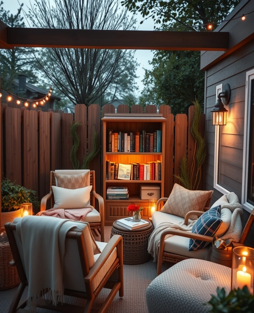 22 Covered Outdoor Patio Ideas That Will Make You Want to Live Outside! - 20. Cozy Reading Nook