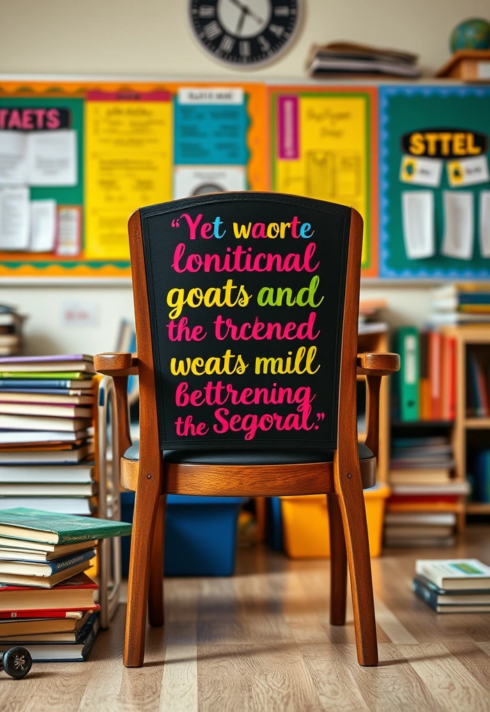 27 Yard Painted DIY Teacher Reading Chairs That Will Transform Any Classroom! - 3. Inspirational Quote Chairs