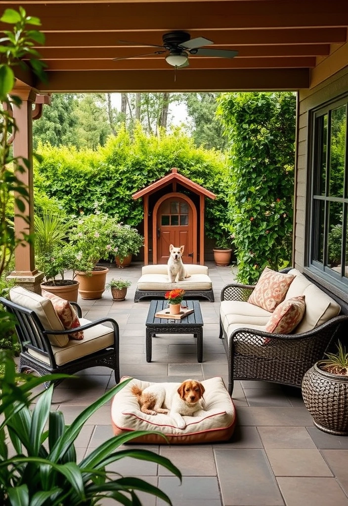 26 Stunning Backyard Patio Designs That Will Transform Your Outdoor Space! - 17. Stylish Pet-Friendly Patio