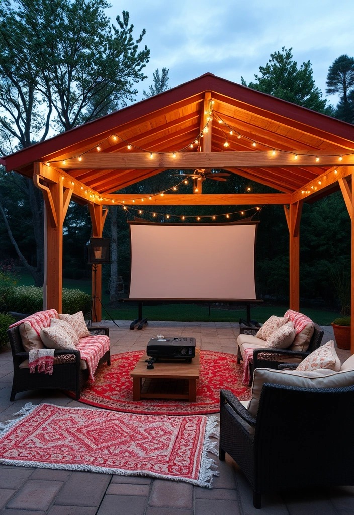 22 Covered Outdoor Patio Ideas That Will Make You Want to Live Outside! - 11. Outdoor Movie Night