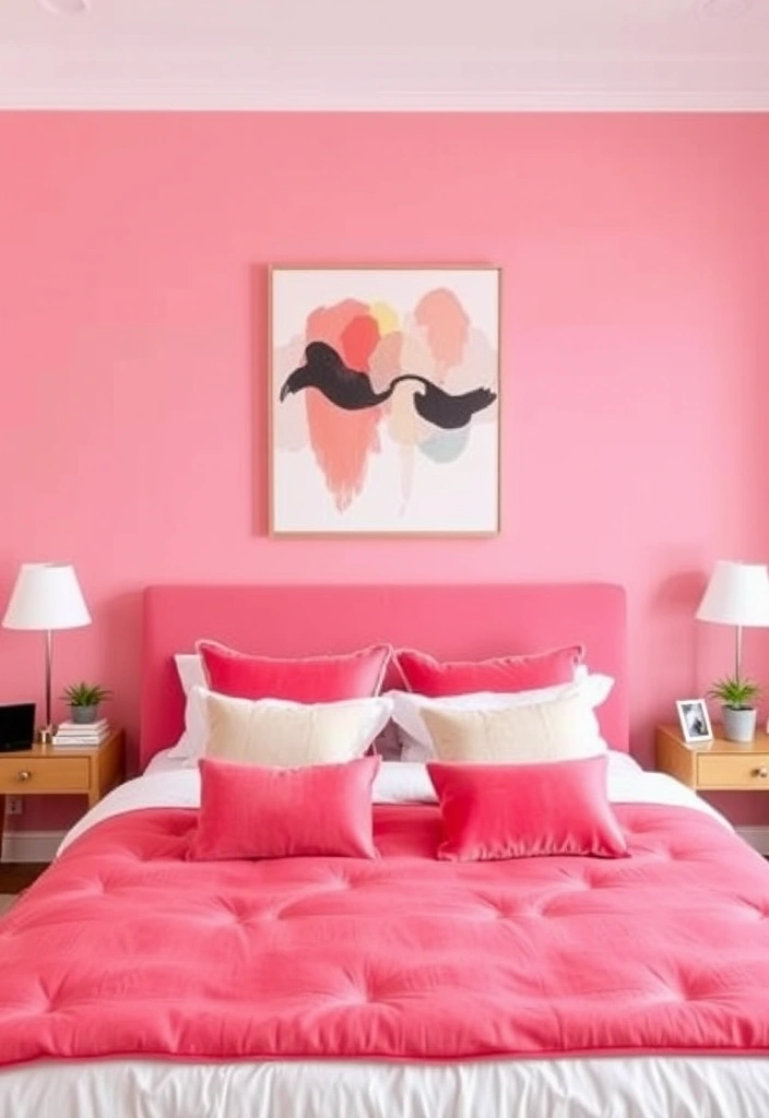 21 Blush Pink Bedroom Ideas That Will Make You Swoon! - 9. Blush Pink Accent Wall