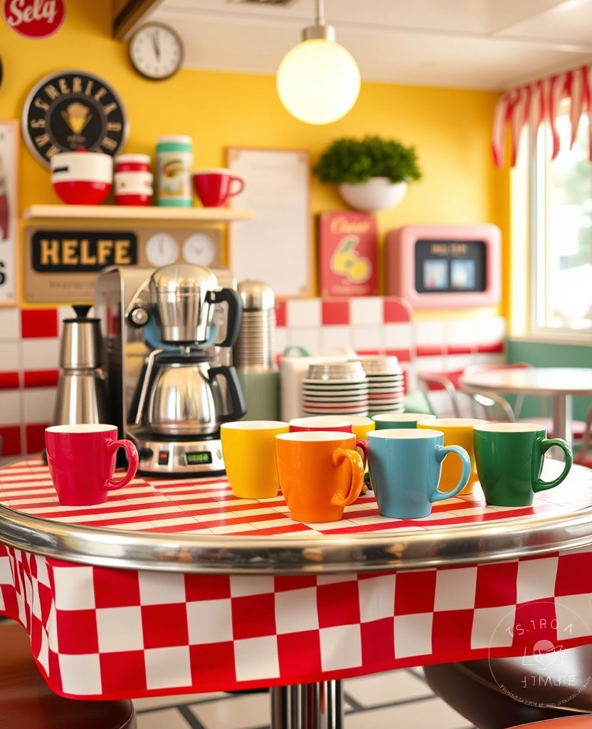 23 DIY Coffee Station Ideas That'll Transform Your Mornings! - 21. Retro Diner Style Station