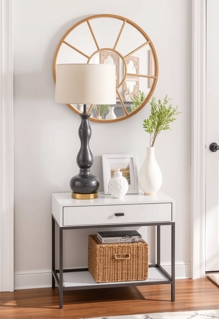 20 DIY Entryway Decor Ideas That Will Wow Your Guests! - 14. Multi-functional Side Table