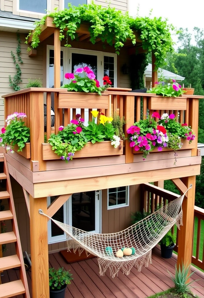 20 Two-Level Deck Ideas That Will Transform Your Backyard Into a Dream Retreat! - 5. Elevated Garden Retreat