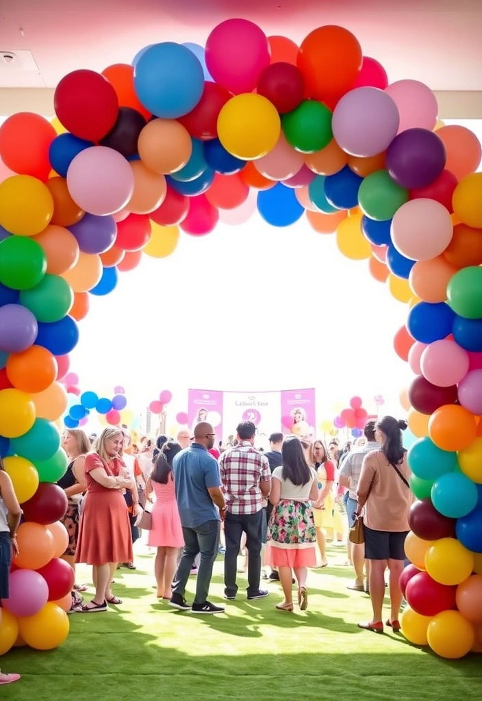 21 Color Party Ideas for Adults That'll Transform Your Next Bash! - 8. Colorful Balloon Arch