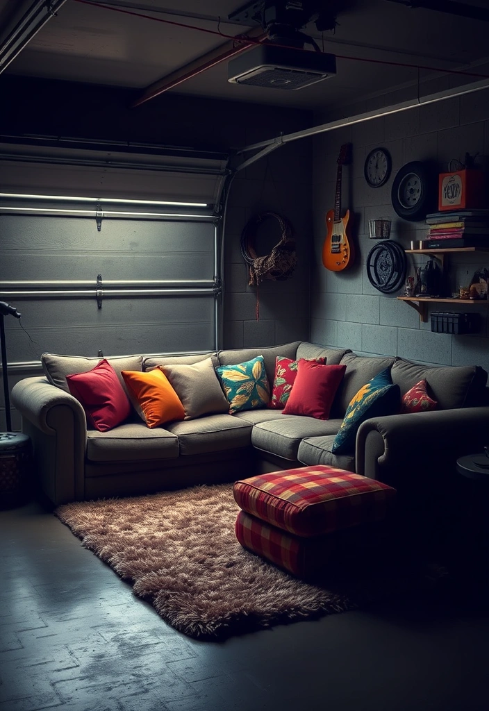 27 Budget Garage Man Cave Ideas That Will Transform Your Space on a Dime! - 7. Cozy Lounge Area