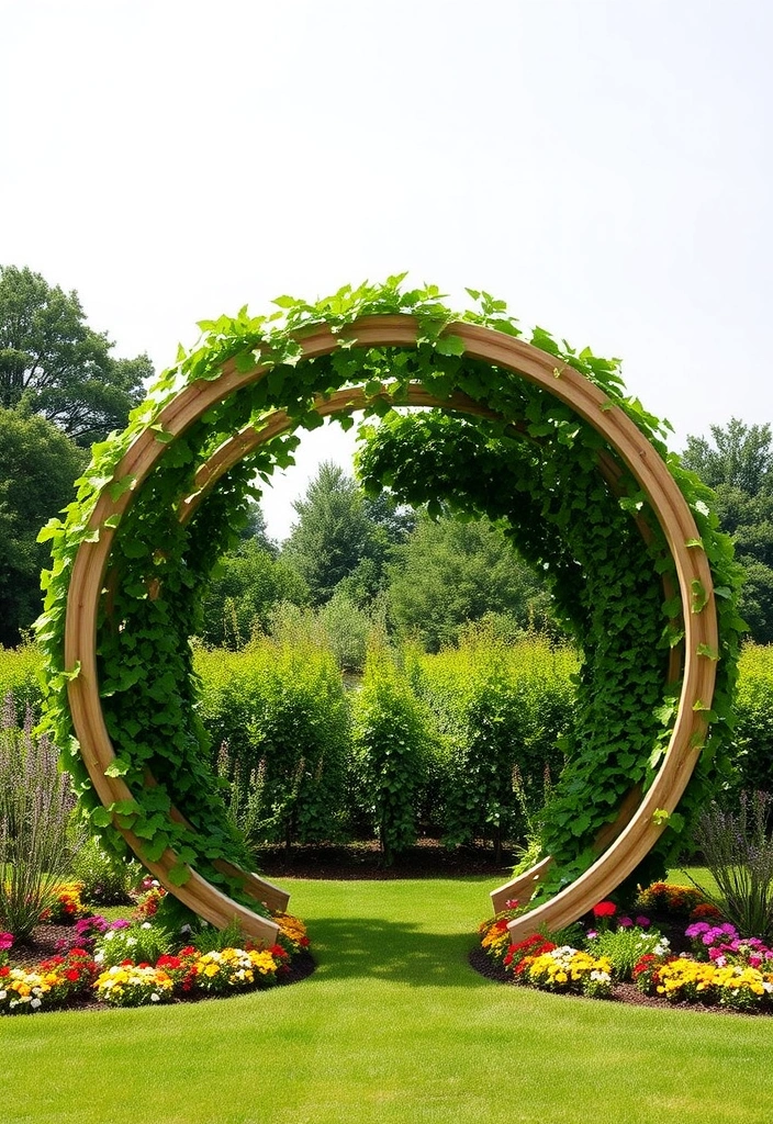 20 Grape Vine Trellis Ideas That Will Make Your Garden Stand Out! - 10. Circular Trellis Design