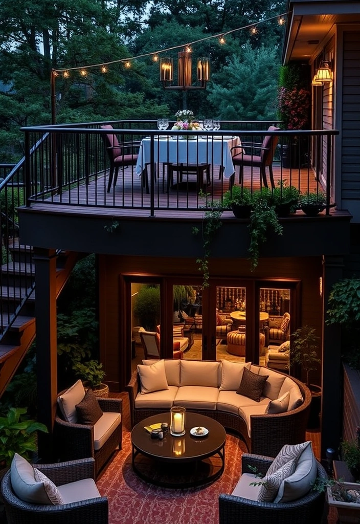 20 Two-Level Deck Ideas That Will Transform Your Backyard Into a Dream Retreat! - 12. Elegant Dining Experience