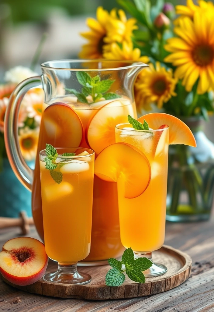 23 Mind-Blowing Punch Recipes That Will Make Your Next Party Legendary! - 15. Peach Iced Tea Punch