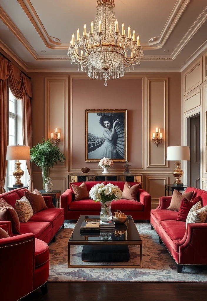 28 Vibrant Living Room Styles That Will Ignite Your Creativity! - 11. Glamorous Luxe