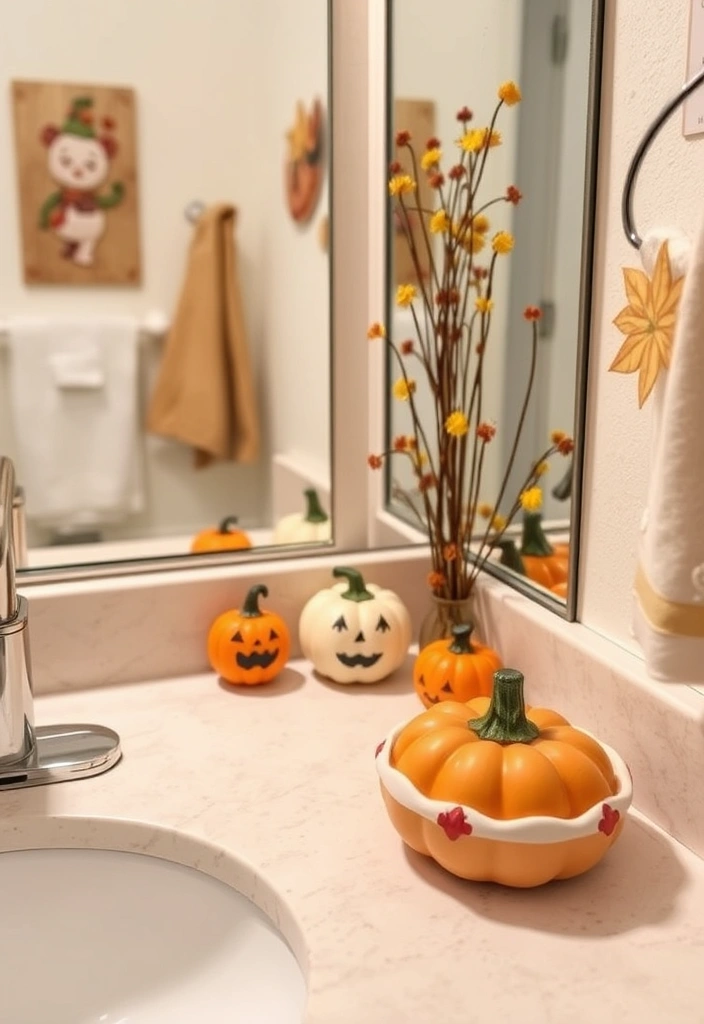 27 Fall Bathroom Decorating Ideas That Will Transform Your Space Into a Cozy Retreat! - 19. Whimsical Autumn Decor