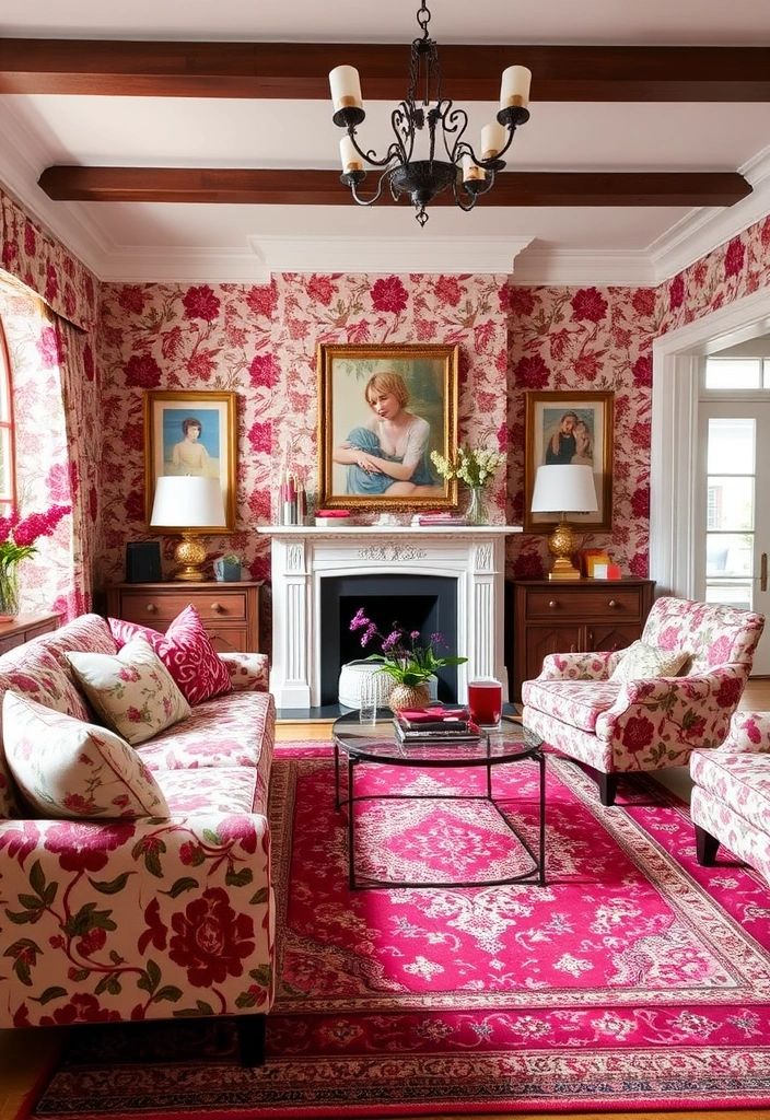 24 Burgundy Living Room Inspirations That Will Spark Your Creativity! - 15. Playful Patterns with Burgundy