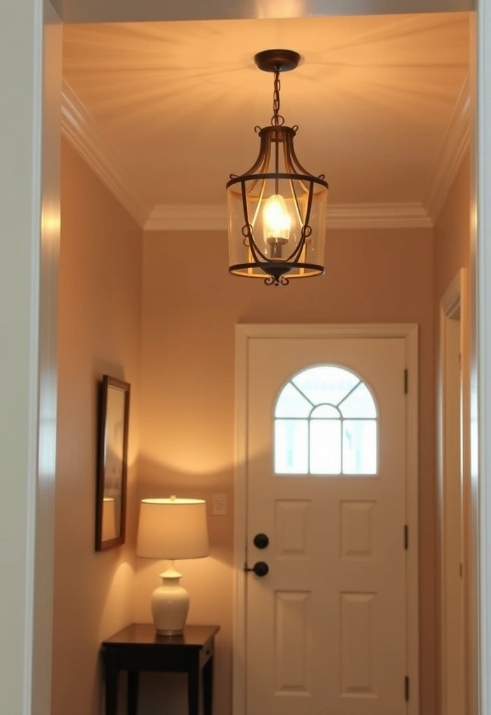 21 Small Foyer Ideas That Will Make Your Apartment Entryway Shine! - 5. Inviting Lighting