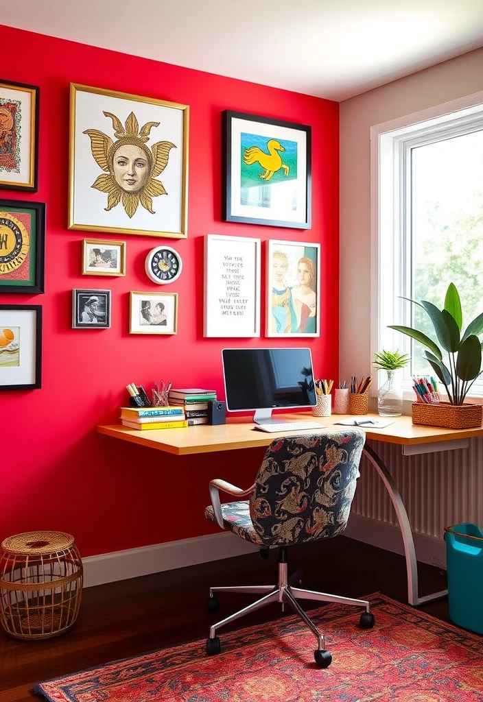 26 Stunning Moody Home Office Inspirations That Will Transform Your Workspace! - 10. Artistic Touch