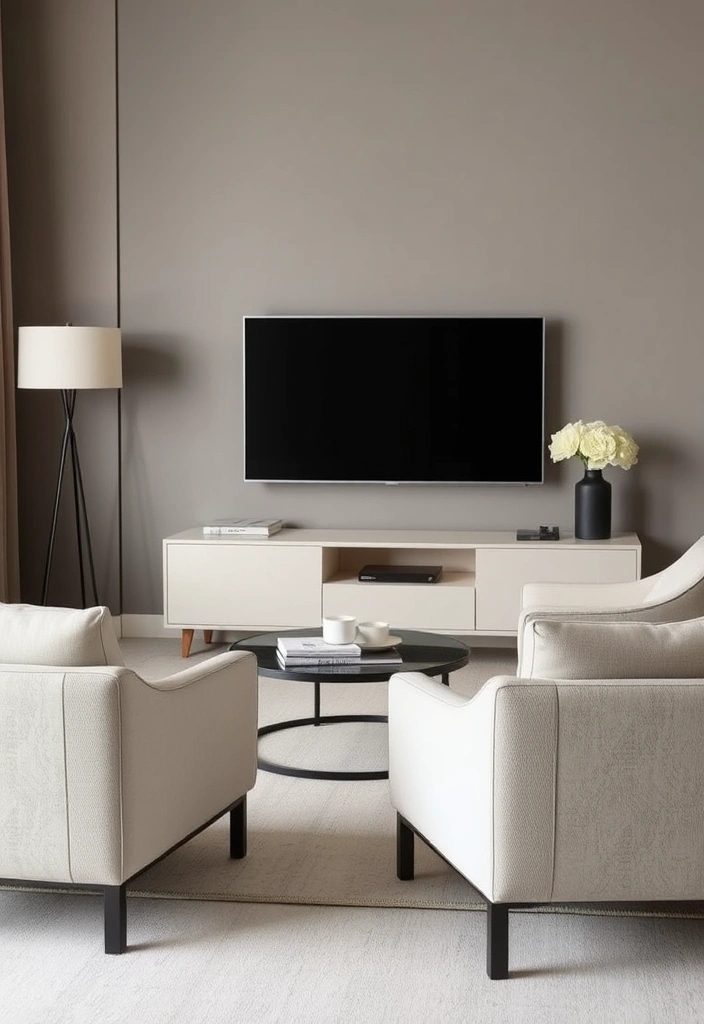 27 Modern TV Room Ideas That'll Transform Your Viewing Experience Forever! - 21. Elegant Simplicity