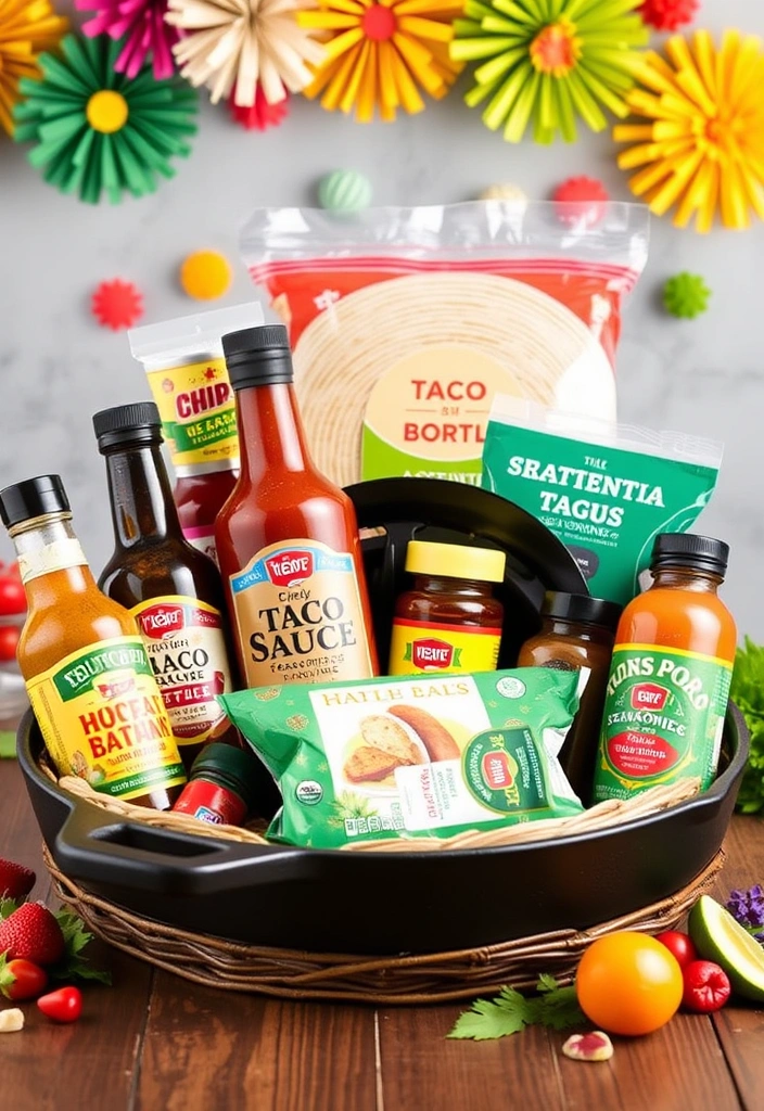 29 Cast Iron Skillet Gift Basket Ideas That'll Impress Every Cook! - 9. The Spicy Fiesta Basket