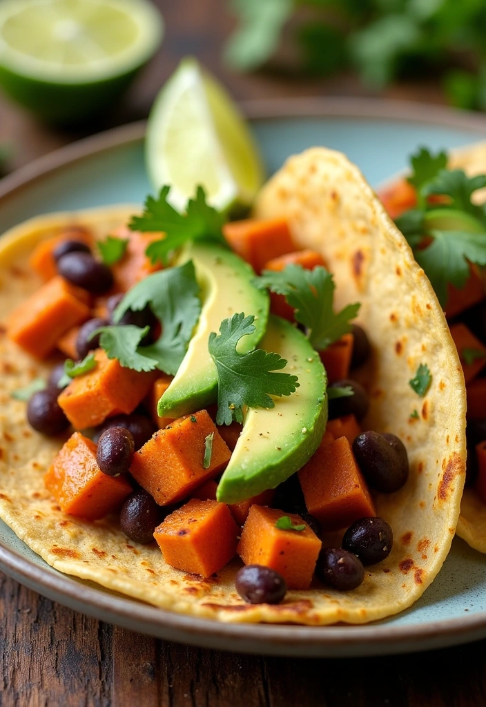 20 Super Easy Dinners with 5 Ingredients or Less (You Won't Believe #12!) - 9. Sweet Potato and Black Bean Tacos