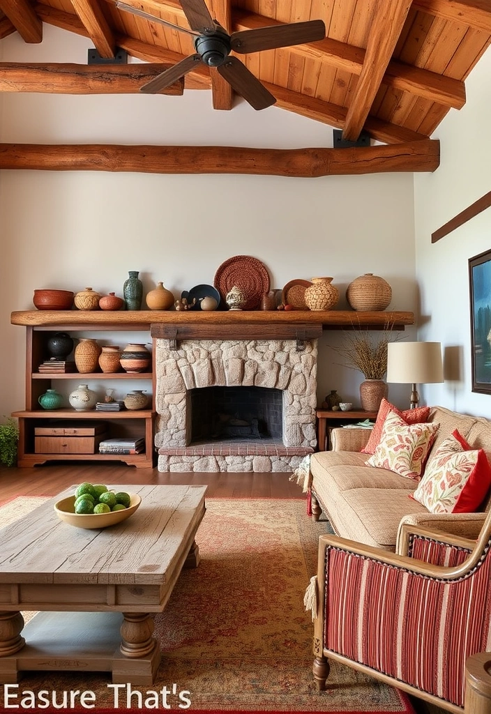 28 Stunning Southwestern Living Room Ideas That'll Make You Want to Redecorate! - 3. Rustic Wooden Accents